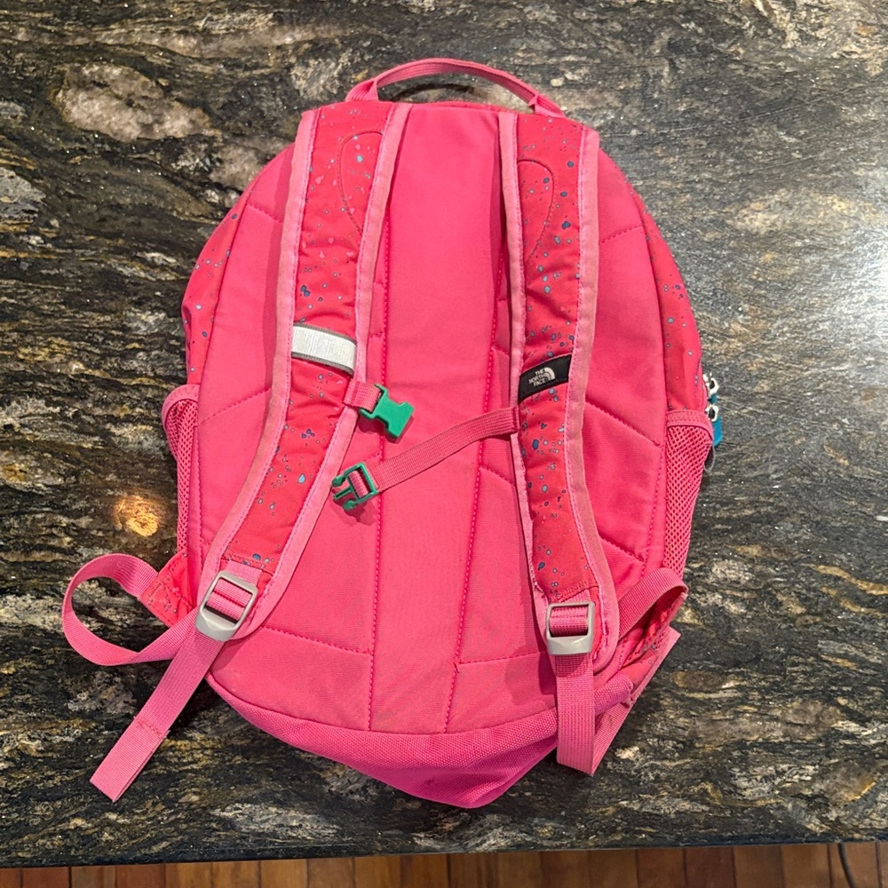 The North Face Pink and Blue Speckled Backpack - Picture 2 of 8